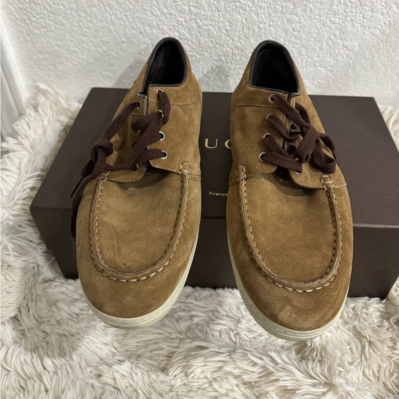 GUCCI Brown Suede Mens Loafers Size 10 - Picture 4 of 15